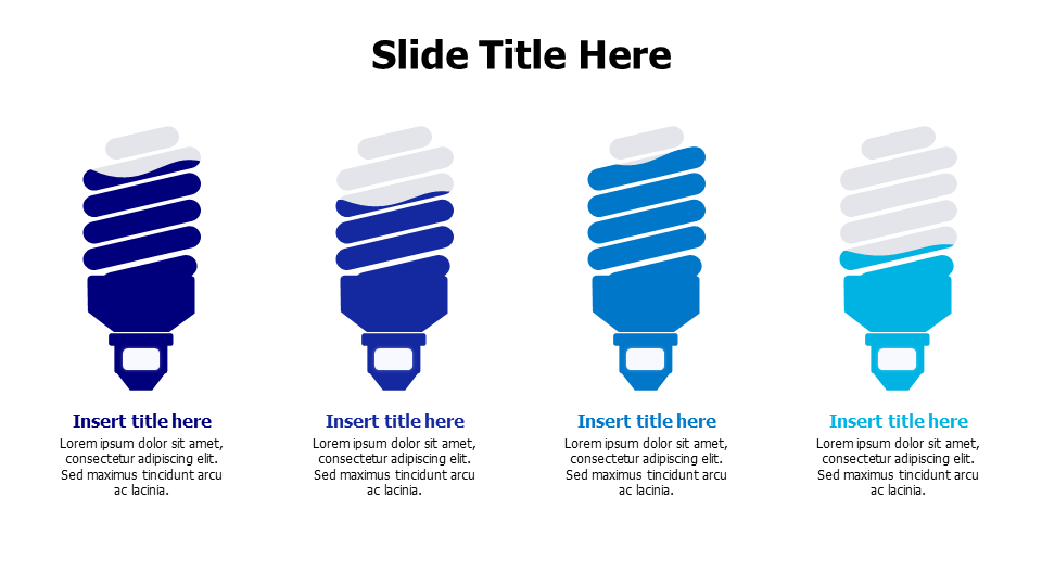 Four editable fillable bulbs