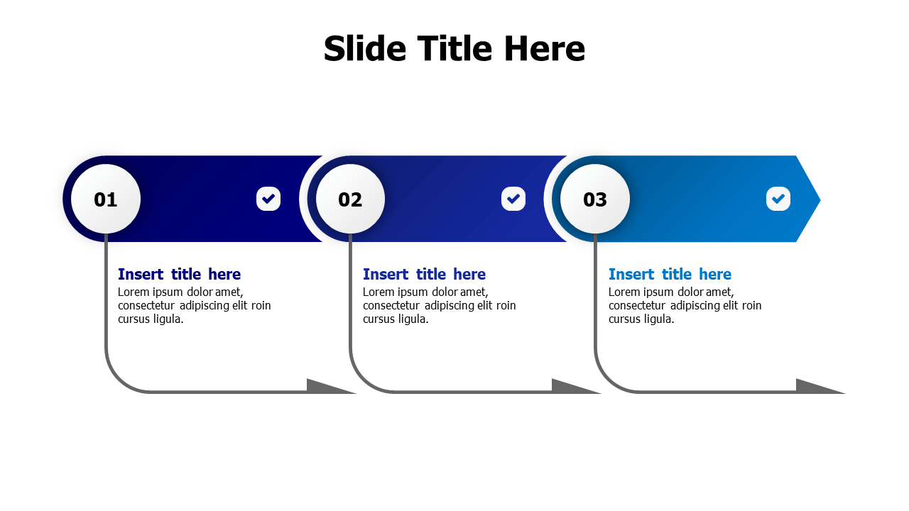 3 points gradient titles infographic