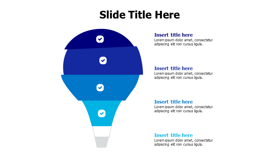 4 points divided flat hot air ballon infographic
