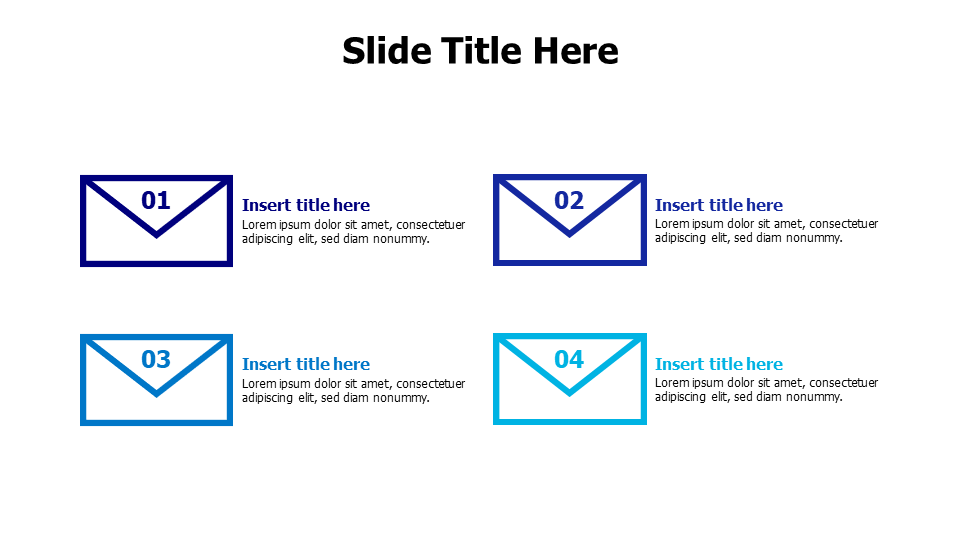 4 colored envelopes infographic