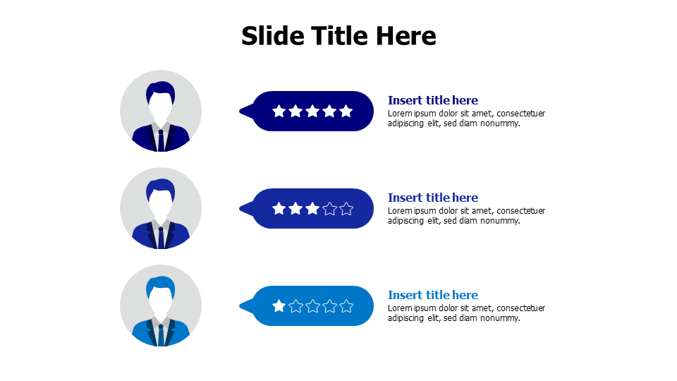 3 men in suits with speech bubbles infographic