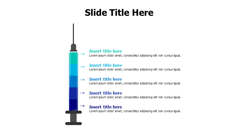 5 points colored injection infographic
