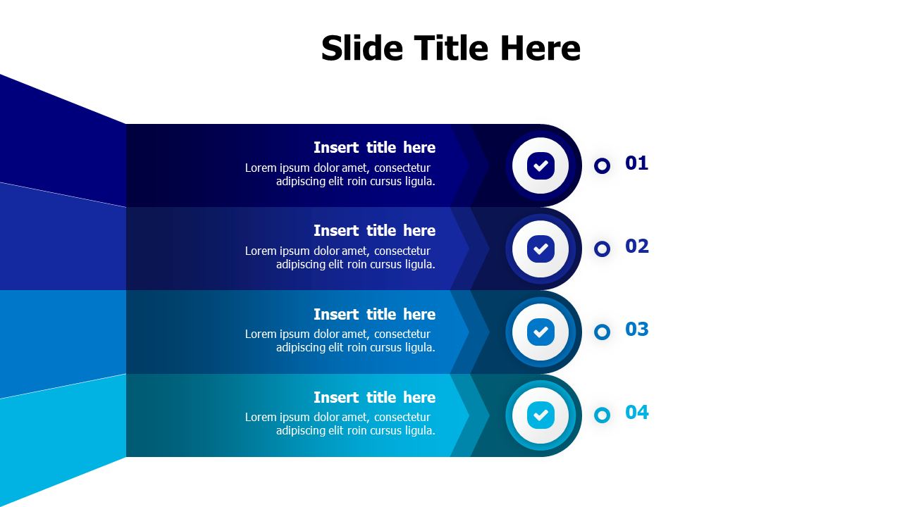 4 stripes with prespective and arrows infographic