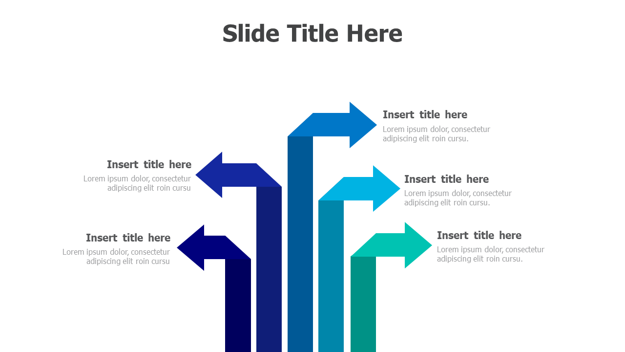 5 points arrows infographic
