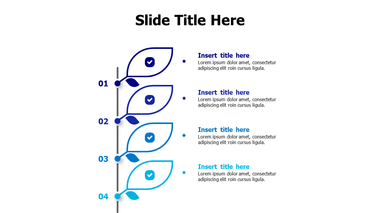 4 leafs from a line infographic with icons