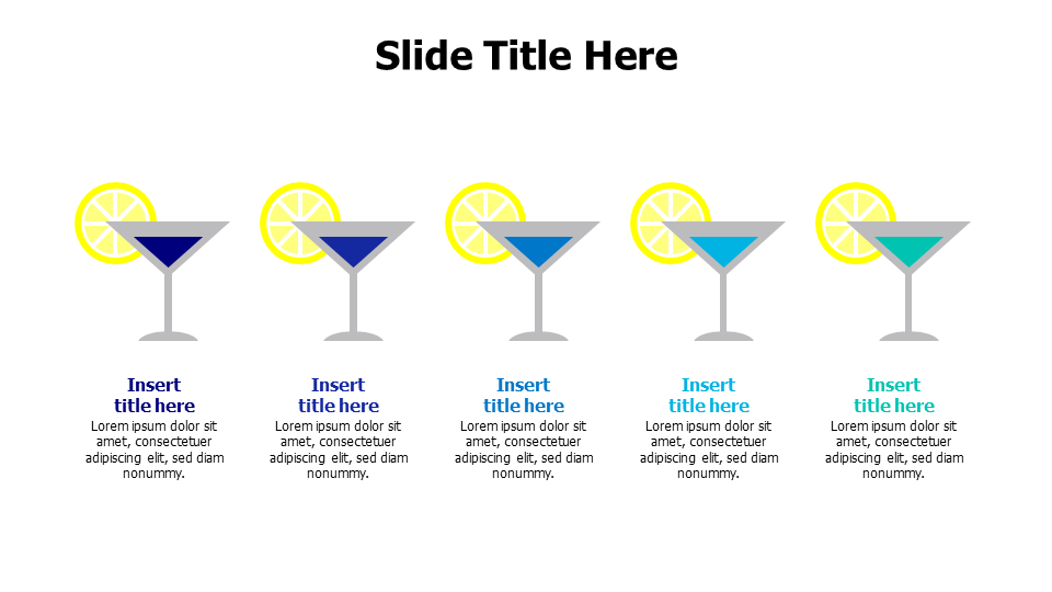 5 glasses with different filling infographic