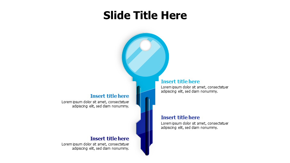 4 points colored divided key infographic