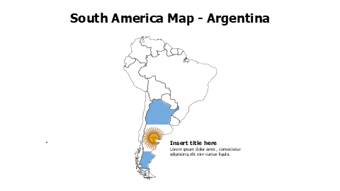 Argentina map with flag