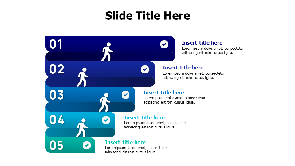 5 points 3D stripe infographic