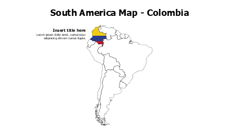 Colombia map with flag