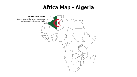 Algeria map with flag