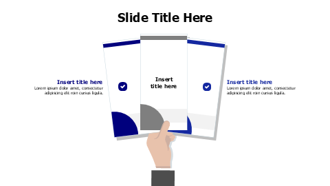 2 points hand holding brochres infographic