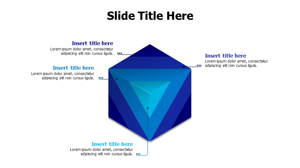 4 points overlayed shapes infographic