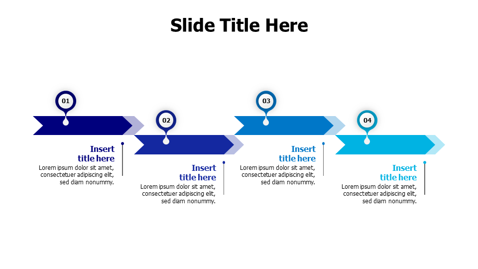 4 steps filled arrows infographic