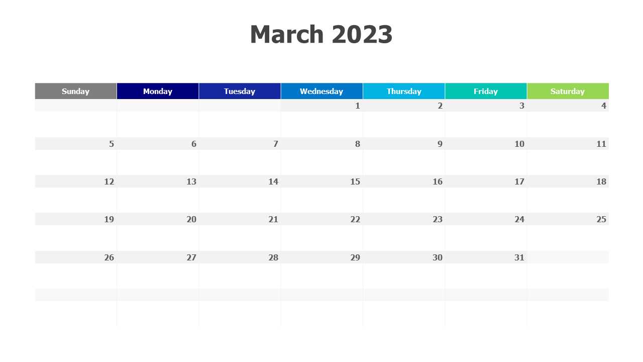 March 2023 calendar
