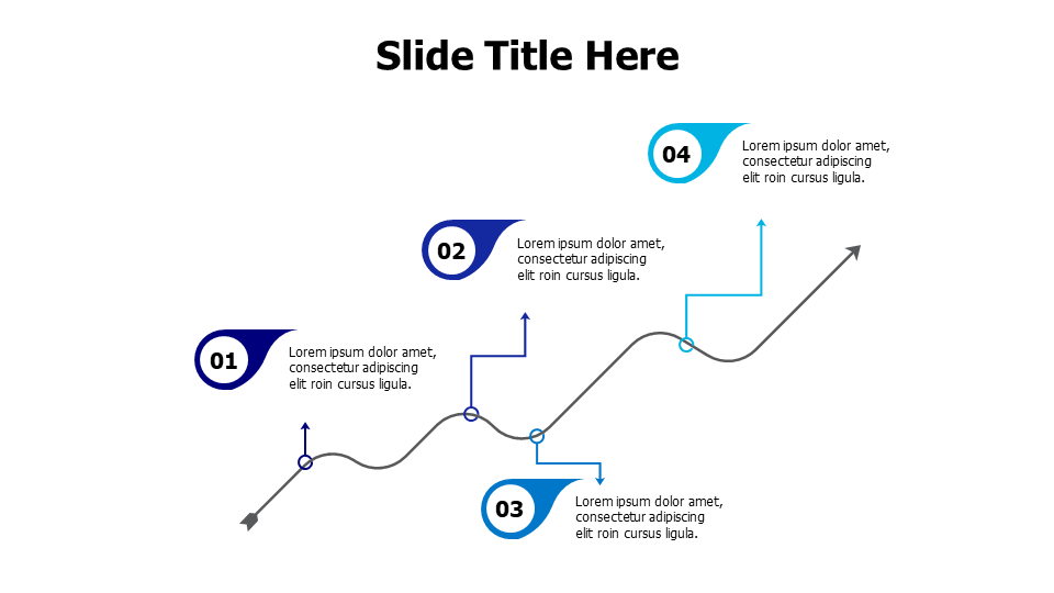 4 points from flying arrow infographic
