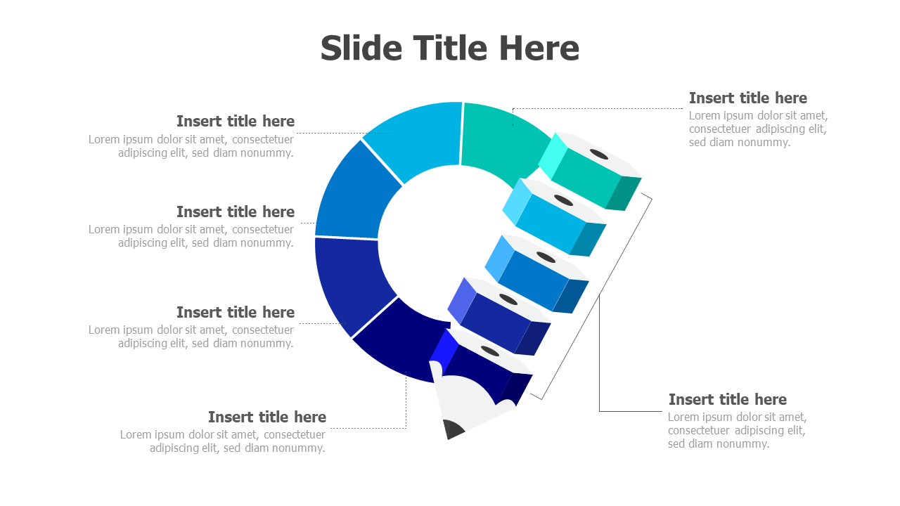 5 points pencil infographic with head point 37