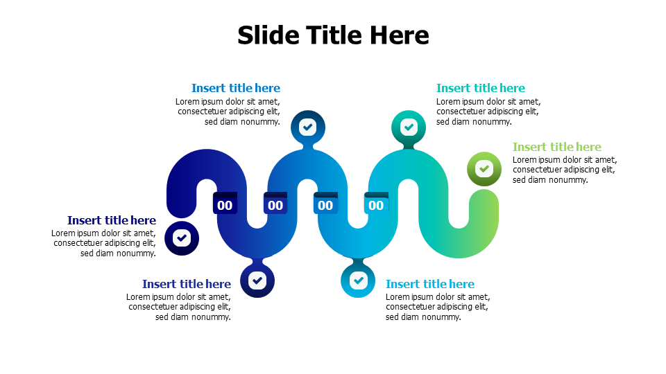 6 points gradient timeline 