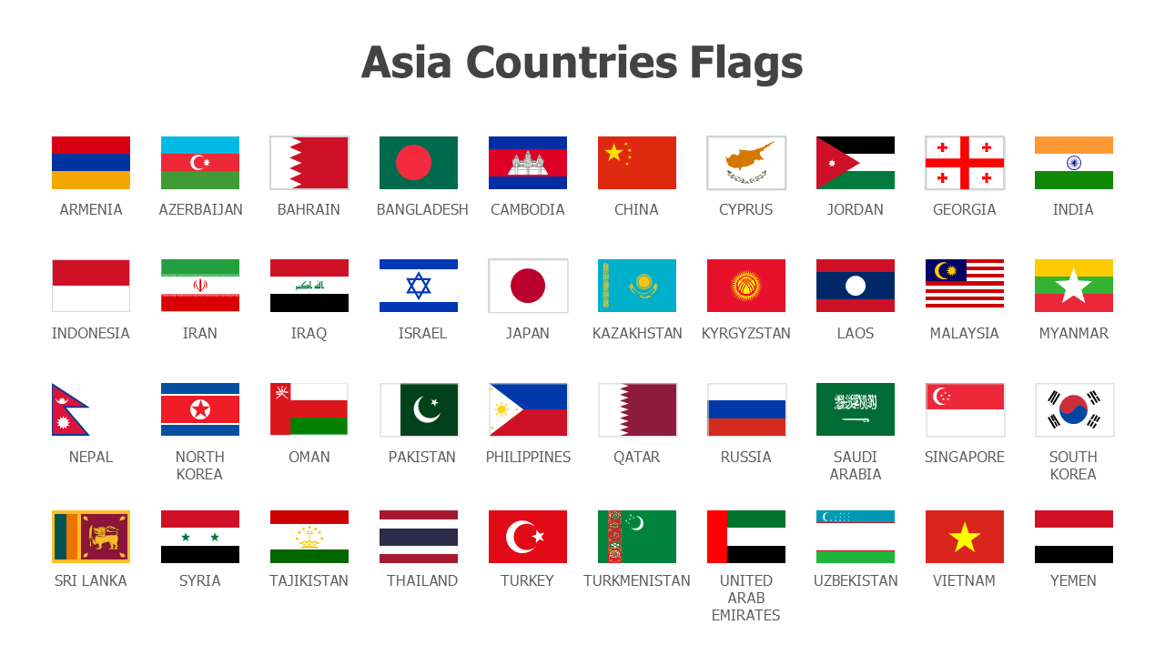 Asia Countries Flags