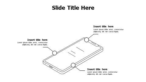 3 points outline mobile phone infographic