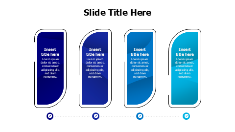 4 colored vertical blocks on timeline infographic