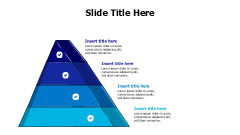 4 points colored doodle pyramid infographic