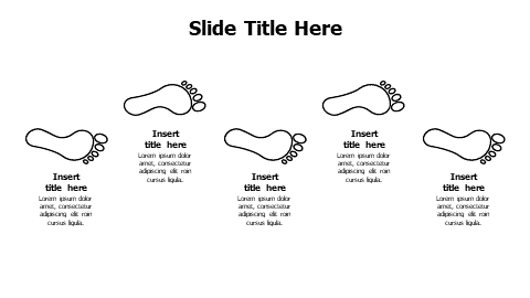 5 points outline footprints infographic