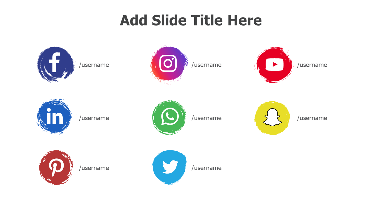Social medica icons rounded brushes