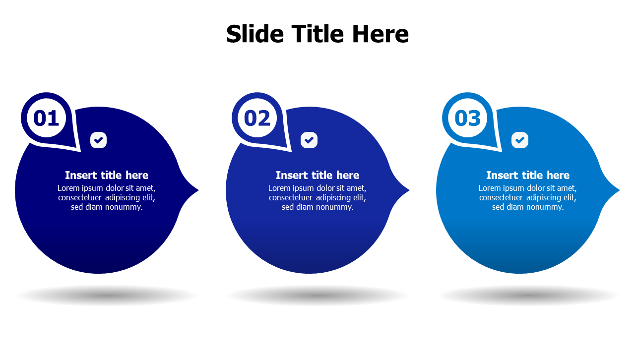 3 points circles with location pins infographic