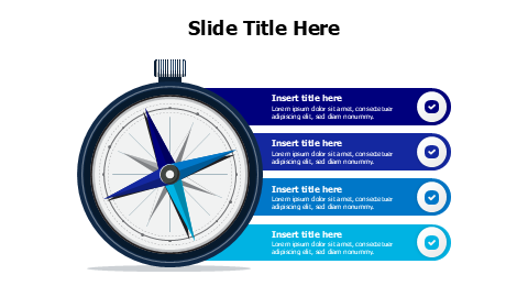 4 colored stripes from a compass infographic