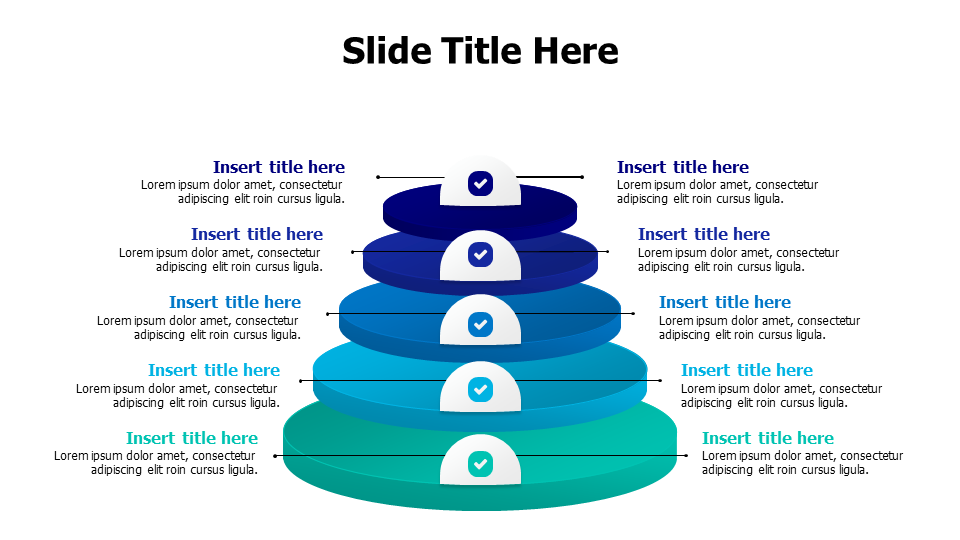 10 points 3D circular surfaces infographic