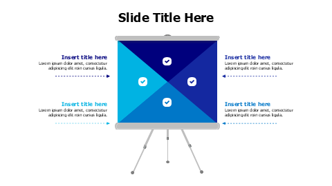4 points divided board infographic