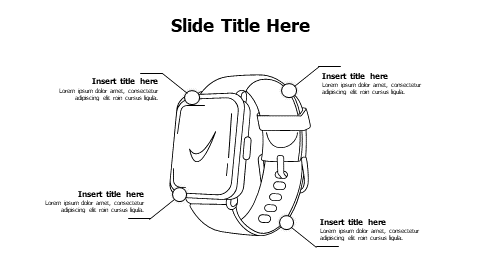 4 points outline smart watch infographic