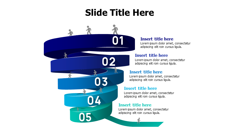 5 steps funnel with people infographic