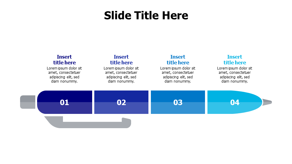 4 points divided colored pen infographic
