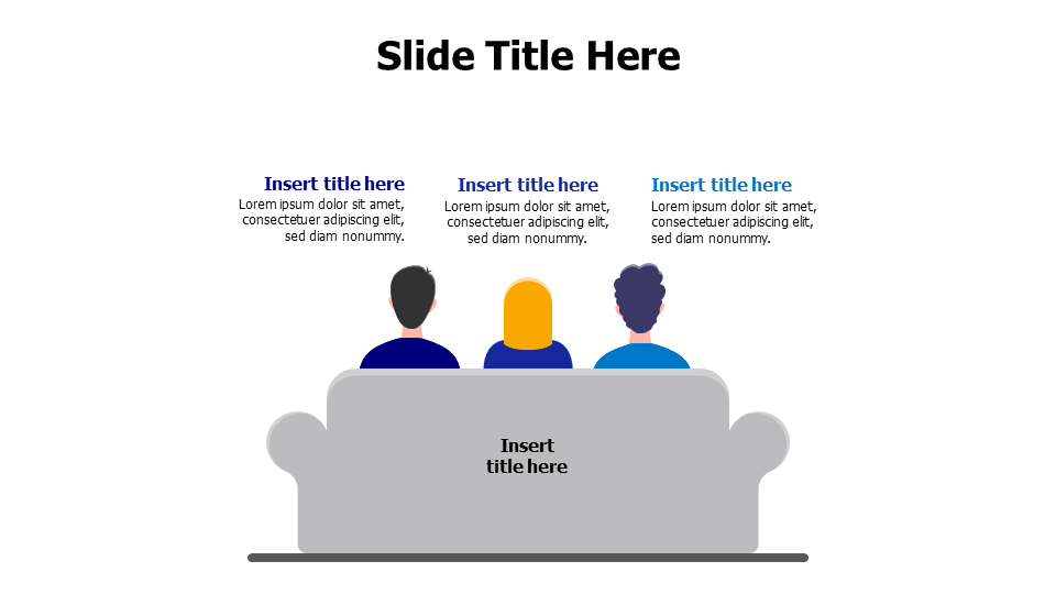 3 persons sitting on a sofa infographic