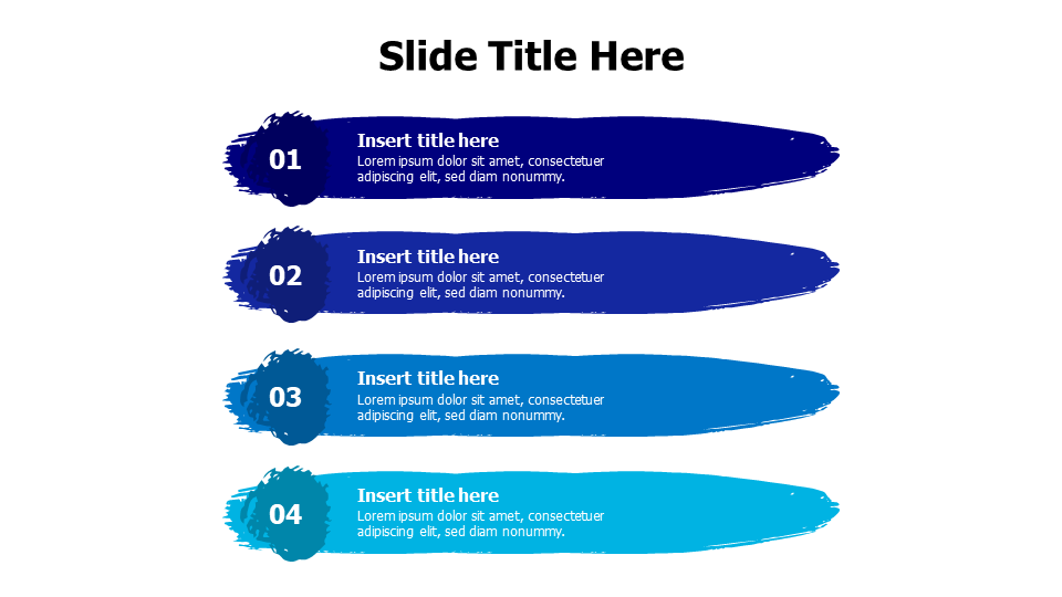 4 points scratchy colored stripes infographic