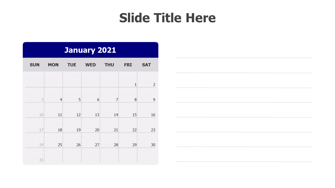 January 2021 with notes