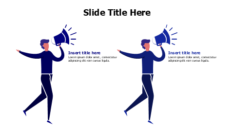 2 humen holding megaphone infographic