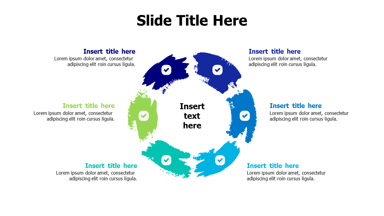 6 steps Scratchy rounded infographic
