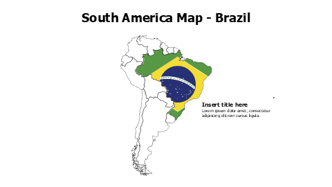 Brazil map with flag