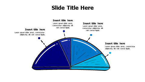 4 points doodle divided half circle meter infographic