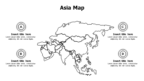 4 points outline Asia infographic