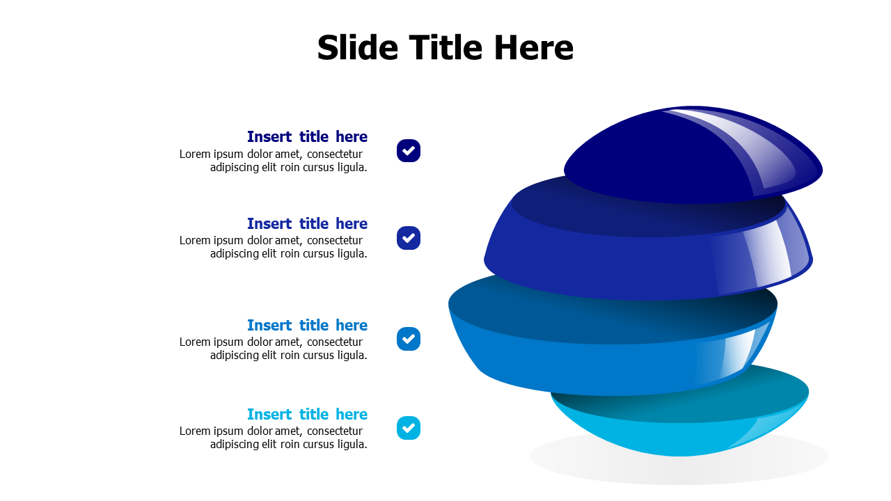 4 points divided 3D ball infographic