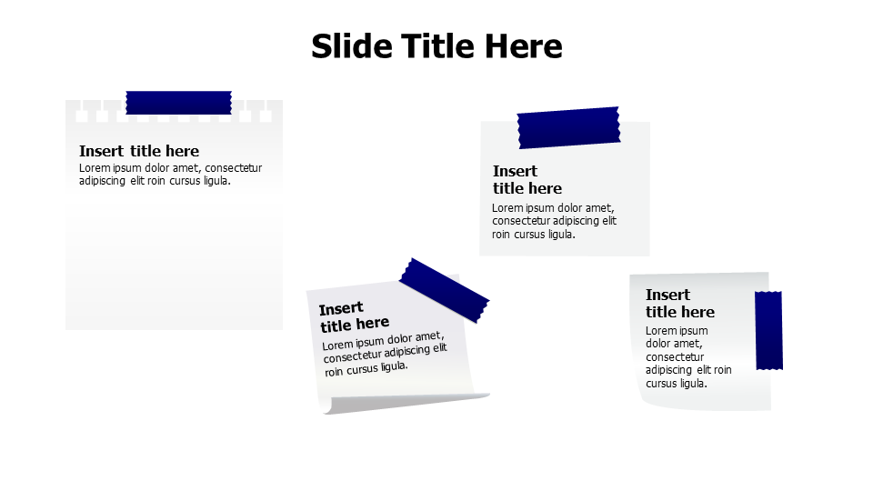 4 gradient papers with stick notes
