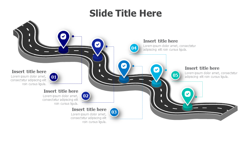 5 steps roadmap infographic