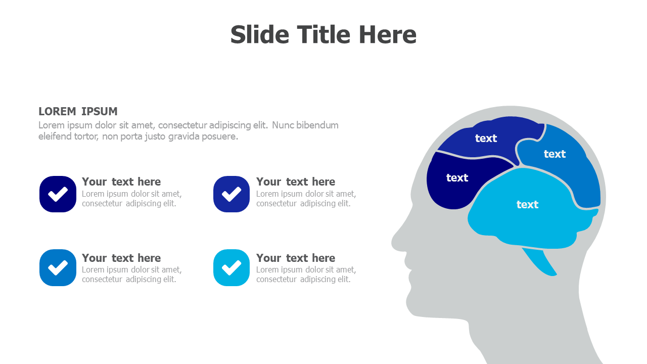 4 points brain infographic 5
