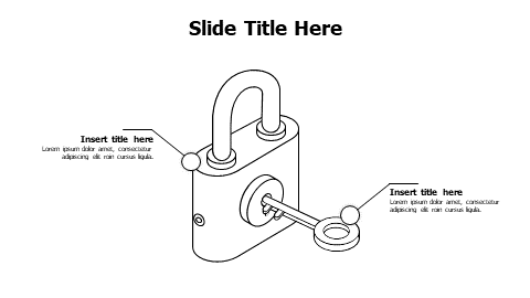 2 points outline lock with a key infographic