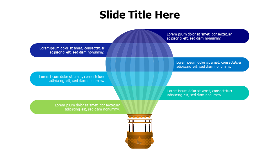 6 points from a flying hot ballon infographic