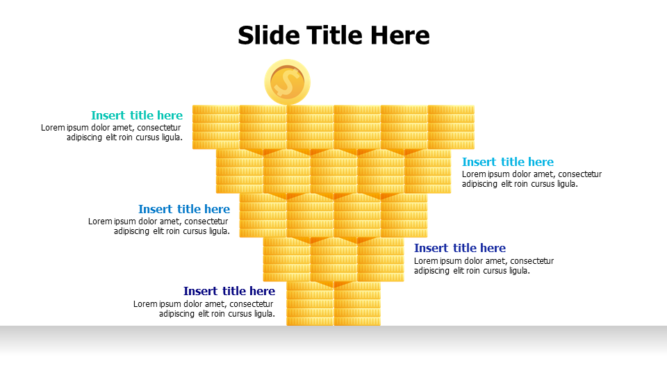 5 points 3D money infographic
